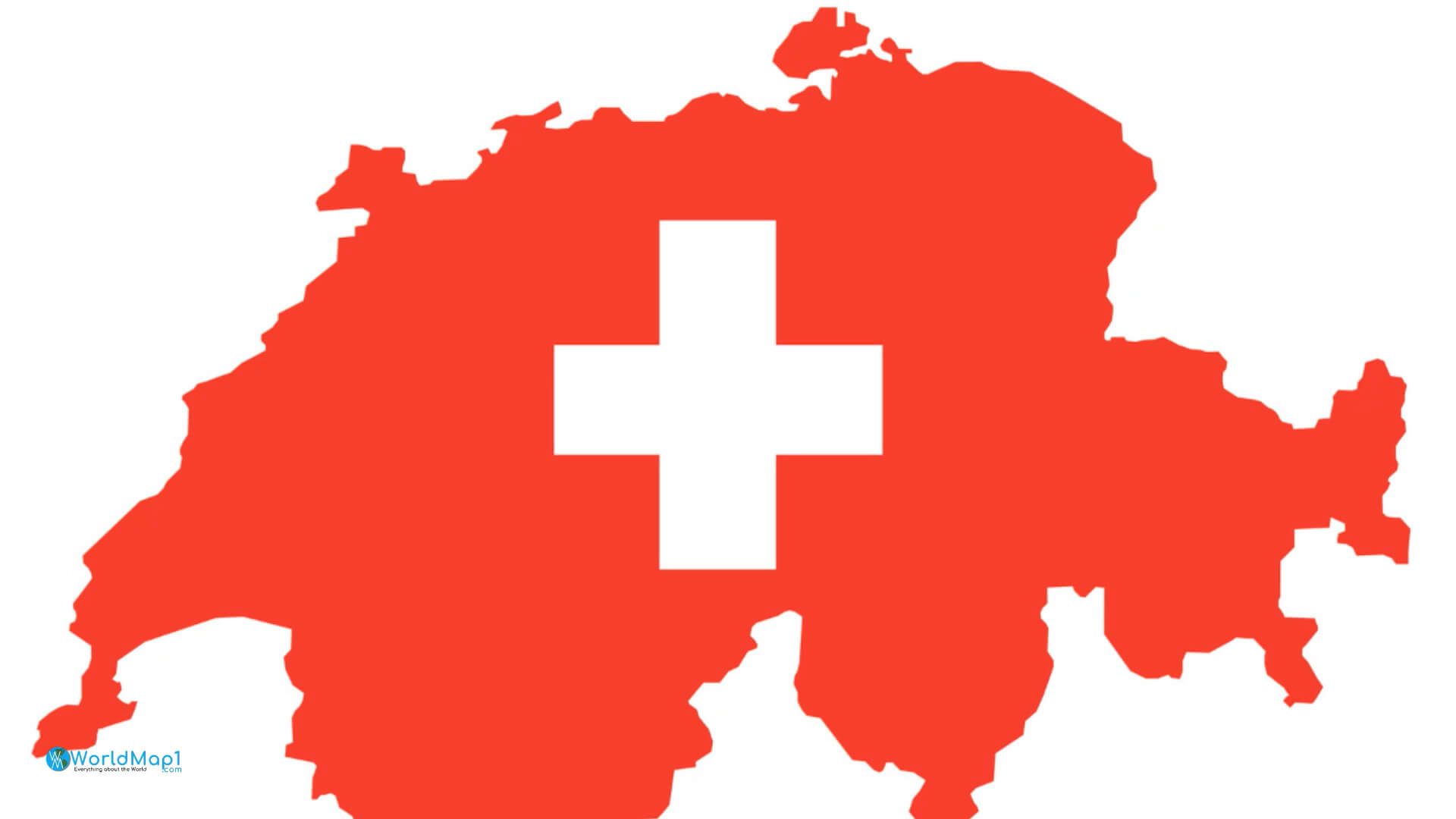Switzerland National Flag Map